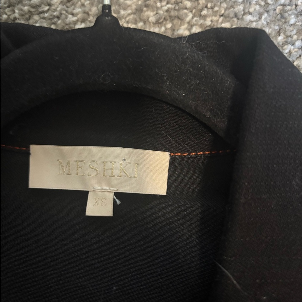 Meshki Cropped Black Denim Jacket - Picture 2 of 3